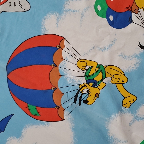 Mickey Mouse Friends Vintage Disney Hot Air Balloon Twin Flat sheet - Picture 6 of 9